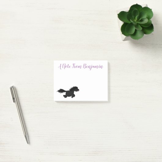 Cute black shetland pony illustration post-it® notes (Kantoor)