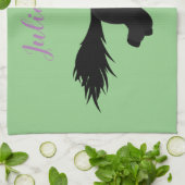 Cute black shetland pony illustration theedoek (Gevouwen)