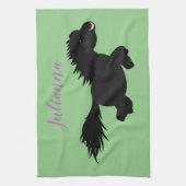 Cute black shetland pony illustration theedoek (Verticaal)
