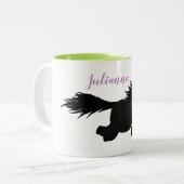 Cute black shetland pony illustration tweekleurige koffiemok (Voorkant links)