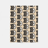Cute black Shiba Inu Dog Face Fleece Deken (Voorkant)