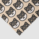Cute black Shiba Inu Dog Face Tissuepapier (Detail)