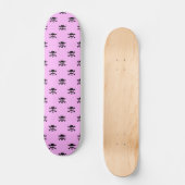 Cute Black Skull Pattern op roze achtergrond Persoonlijk Skateboard (Voorkant)