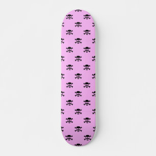Cute Black Skull Pattern op roze achtergrond Persoonlijk Skateboard