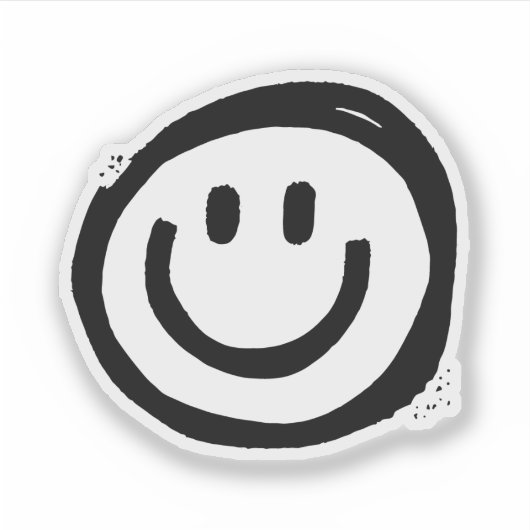 Cute Black Smile Face Sticker (Voorkant)