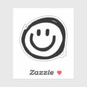 Cute Black Smile Face Sticker (Vel)