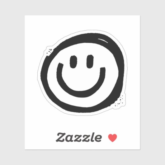 Cute Black Smile Face Sticker (Vel)