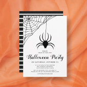 Cute Black Spider Halloween Party Kaart