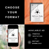 Cute Black Spider Halloween Party Kaart