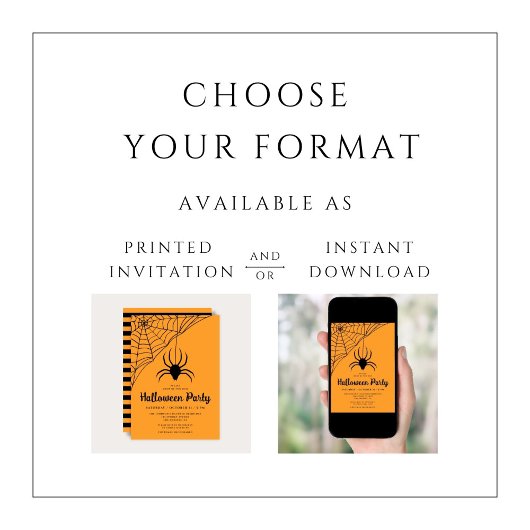 Cute Black Spider Halloween Party Kaart