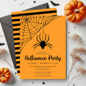 Cute Black Spider Halloween Party Kaart