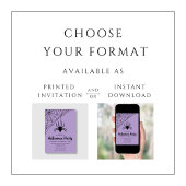 Cute Black Spider Halloween Party Kaart