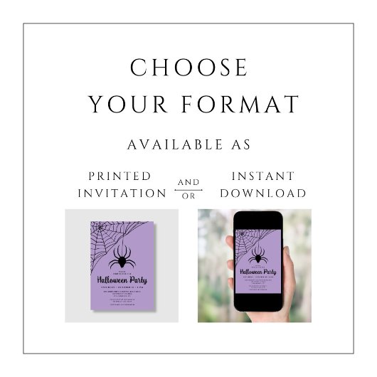 Cute Black Spider Halloween Party Kaart
