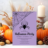Cute Black Spider Halloween Party Kaart