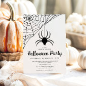 Cute Black Spider Halloween Party Kaart