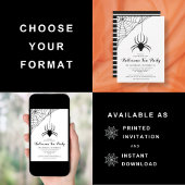 Cute Black Spider Halloween Tea Party Kaart