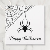 Cute Black Spider Happy Halloween Bedankjes Labels (Voorkant)