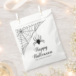 Cute Black Spider Happy Halloween Bedankzakje