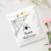 Cute Black Spider Happy Halloween Bedankzakje (Gezegeld)