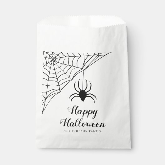Cute Black Spider Happy Halloween Bedankzakje (Voorkant)