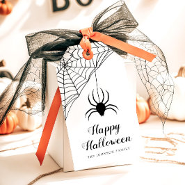 Cute Black Spider Happy Halloween Cadeaulabel