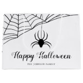 Cute Black Spider Happy Halloween Groot Cadeauzakje (Voorkant)