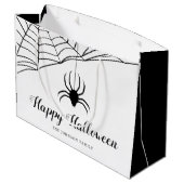Cute Black Spider Happy Halloween Groot Cadeauzakje (Achterkant Gekanteld)