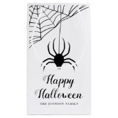 Cute Black Spider Happy Halloween Klein Cadeauzakje (Achterkant)