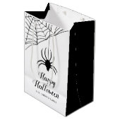 Cute Black Spider Happy Halloween Medium Cadeauzakje (Voorkant Gekanteld)