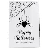 Cute Black Spider Happy Halloween Medium Cadeauzakje (Voorkant)