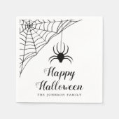 Cute Black Spider Happy Halloween Napkins Servet (Voorkant)