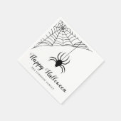 Cute Black Spider Happy Halloween Napkins Servet (Hoek)