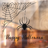 Cute Black Spider Happy Halloween Raamsticker (Vel 2)