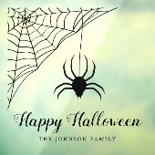 Cute Black Spider Happy Halloween Raamsticker (Vel 3)