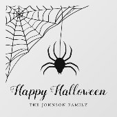 Cute Black Spider Happy Halloween Raamsticker (Vel)