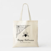 Cute Black Spider Happy Halloween Tote Bag (Achterkant)