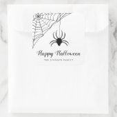 Cute Black Spider Happy Halloween Vierkante Sticker (Tas)