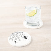 Cute Black Spider Web Halloween Zandsteen Onderzetter (Zijkant)