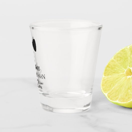 Cute Black Stropdas Tuxedo Groomsman Weddenschap Shot Glas (Rechts)