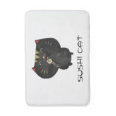Cute Black Sushi Cat Badmat (Voorkant Verticaal)