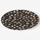 Cute black Sushi patroon Papieren Bordje (Gekanteld)