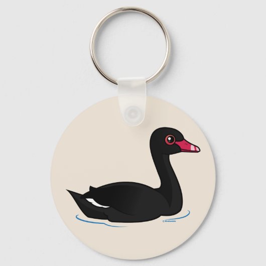 Cute Black Swan Sleutelhanger (Voorkant)