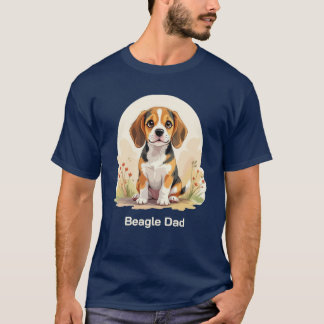 Cute Black & Tan Beagle Puppy Beagle Dad T-shirt