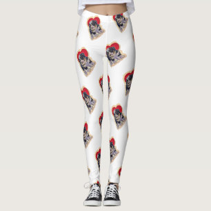 Cute Black Tan Bernedoodle Leggings