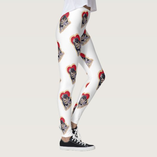 Cute Black Tan Bernedoodle Leggings (Rechts)