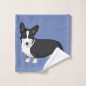 Cute Black Tan Cardigan Welsh Corgi Hondenliefhebb Bad Handdoek (Wasdoekje)