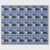 Cute Black Tan Cardigan Welsh Corgi Hondenliefhebb Cadeaupapier (Vlak)