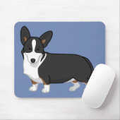 Cute Black Tan Cardigan Welsh Corgi Hondenliefhebb Muismat (Met muis)