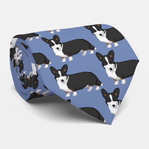 Cute Black Tan Cardigan Welsh Corgi Hondenliefhebb Stropdas