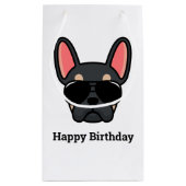 Cute Black Tan French Bulldog Face Small Gift Bag Klein Cadeauzakje (Achterkant)